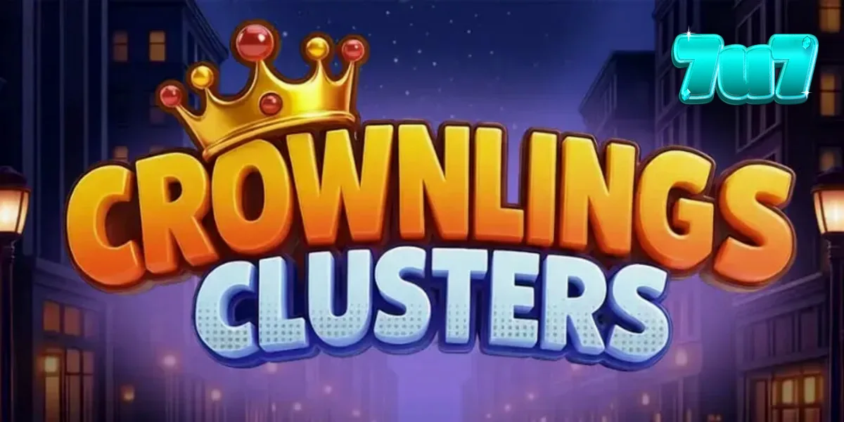 Crownlings Clusters স্লটের রঙিন এবং নিয়ন-আলোকিত গেমপ্লে ইন্টারফেস